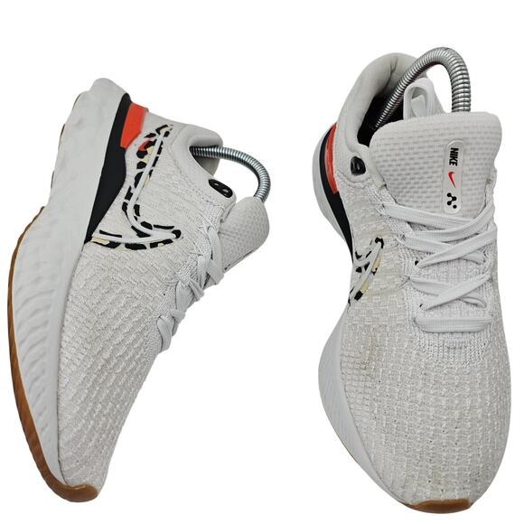 Nike React Infinity Run Flyknit 3 Leopard White Black Womens 8 Running Shoes - Picture 1 of 12